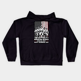 Honoring Heroes From All Eras Happy Memorial day | Veteran lover gifts Kids Hoodie